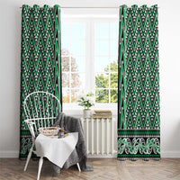 New Zealand Maori Niho Taniwha Window Curtain Kakariki Mangopare and Puhoro Pattern