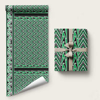 New Zealand Maori Niho Taniwha Wrapping Paper Kakariki Mangopare and Puhoro Pattern - Polynesian Pride