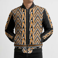 New Zealand Maori Niho Taniwha Bomber Puffer Jacket Karaka Mangopare and Puhoro Pattern - Polynesian Pride
