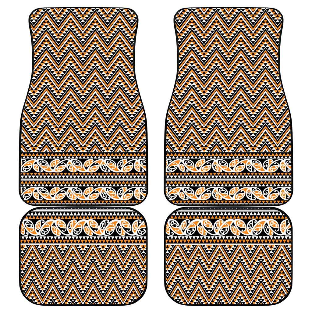 New Zealand Maori Niho Taniwha Car Mats Karaka Mangopare and Puhoro Pattern