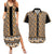 New Zealand Maori Niho Taniwha Couples Matching Summer Maxi Dress and Hawaiian Shirt Karaka Mangopare and Puhoro Pattern