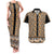 New Zealand Maori Niho Taniwha Couples Matching Tank Maxi Dress and Hawaiian Shirt Karaka Mangopare and Puhoro Pattern