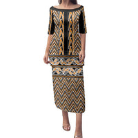 New Zealand Maori Niho Taniwha Family Matching Puletasi and Hawaiian Shirt Karaka Mangopare and Puhoro Pattern