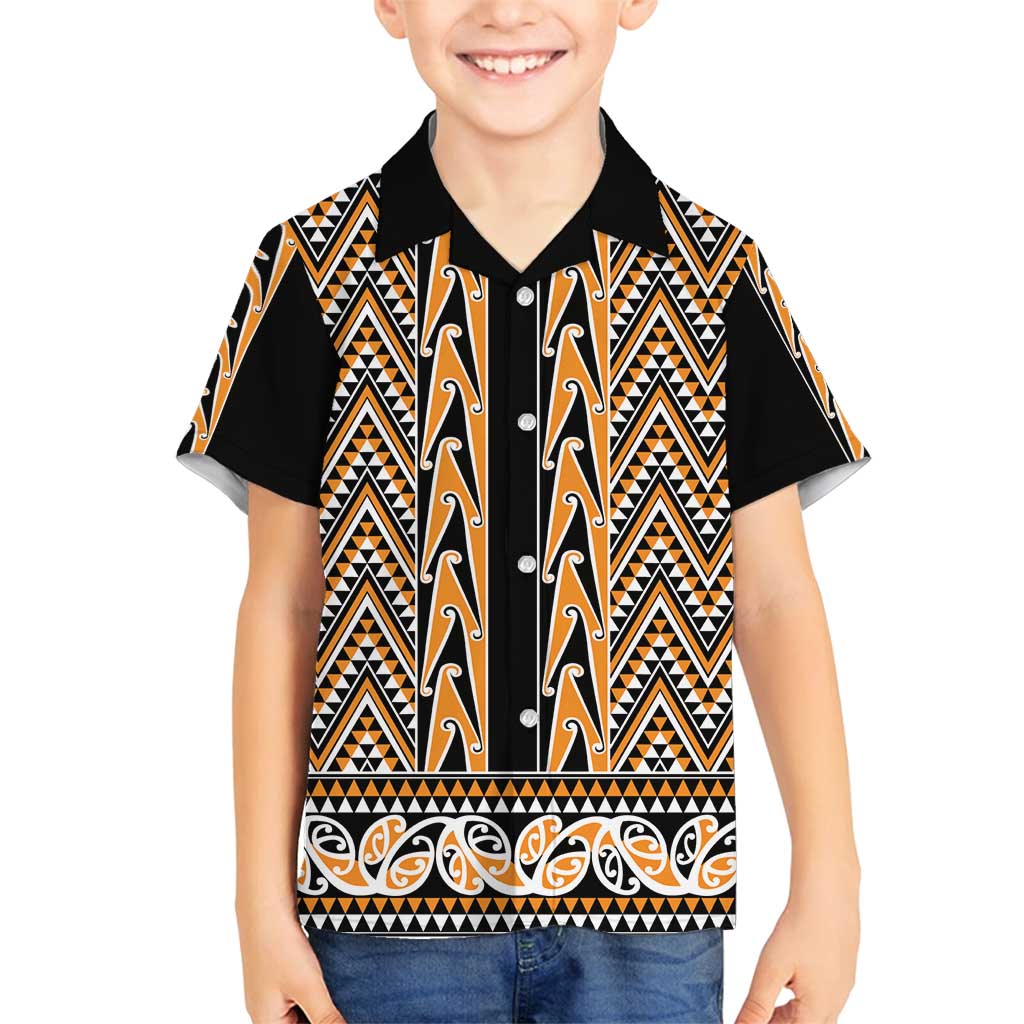 New Zealand Maori Niho Taniwha Family Matching Puletasi and Hawaiian Shirt Karaka Mangopare and Puhoro Pattern