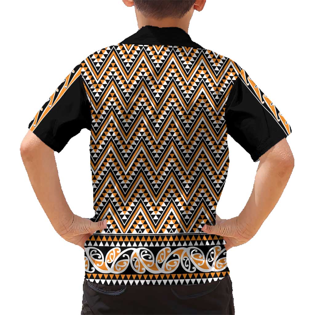 New Zealand Maori Niho Taniwha Family Matching Short Sleeve Bodycon Dress and Hawaiian Shirt Karaka Mangopare and Puhoro Pattern