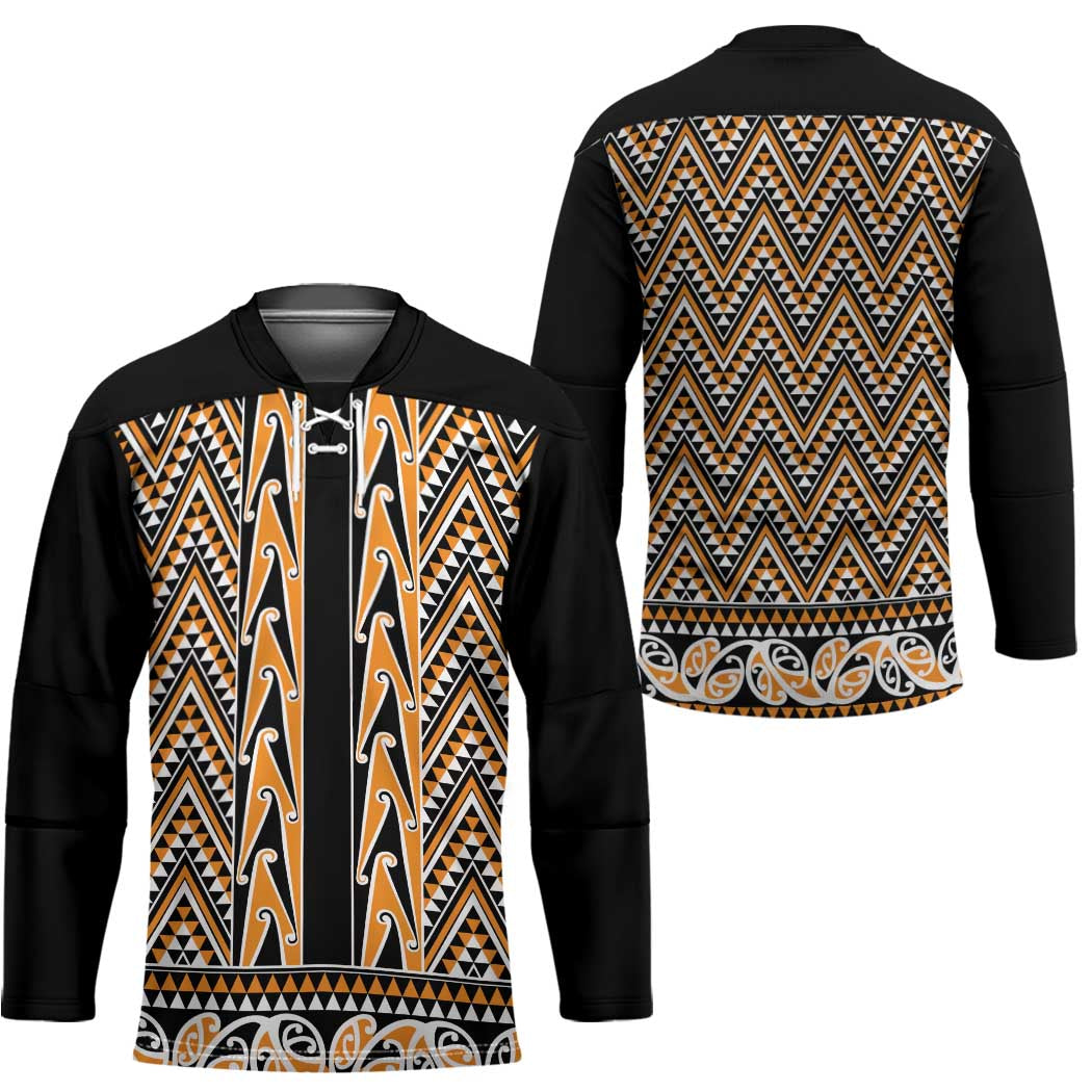 New Zealand Maori Niho Taniwha Hockey Jersey Karaka Mangopare and Puhoro Pattern - Polynesian Pride