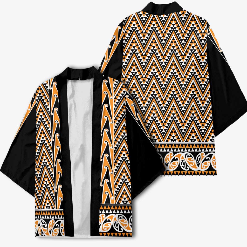 New Zealand Maori Niho Taniwha Kimono Karaka Mangopare and Puhoro Pattern - Polynesian Pride