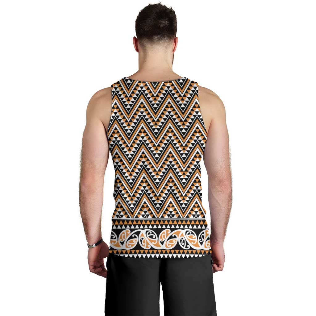 New Zealand Maori Niho Taniwha Men Tank Top Karaka Mangopare and Puhoro Pattern LT9 - Polynesian Pride