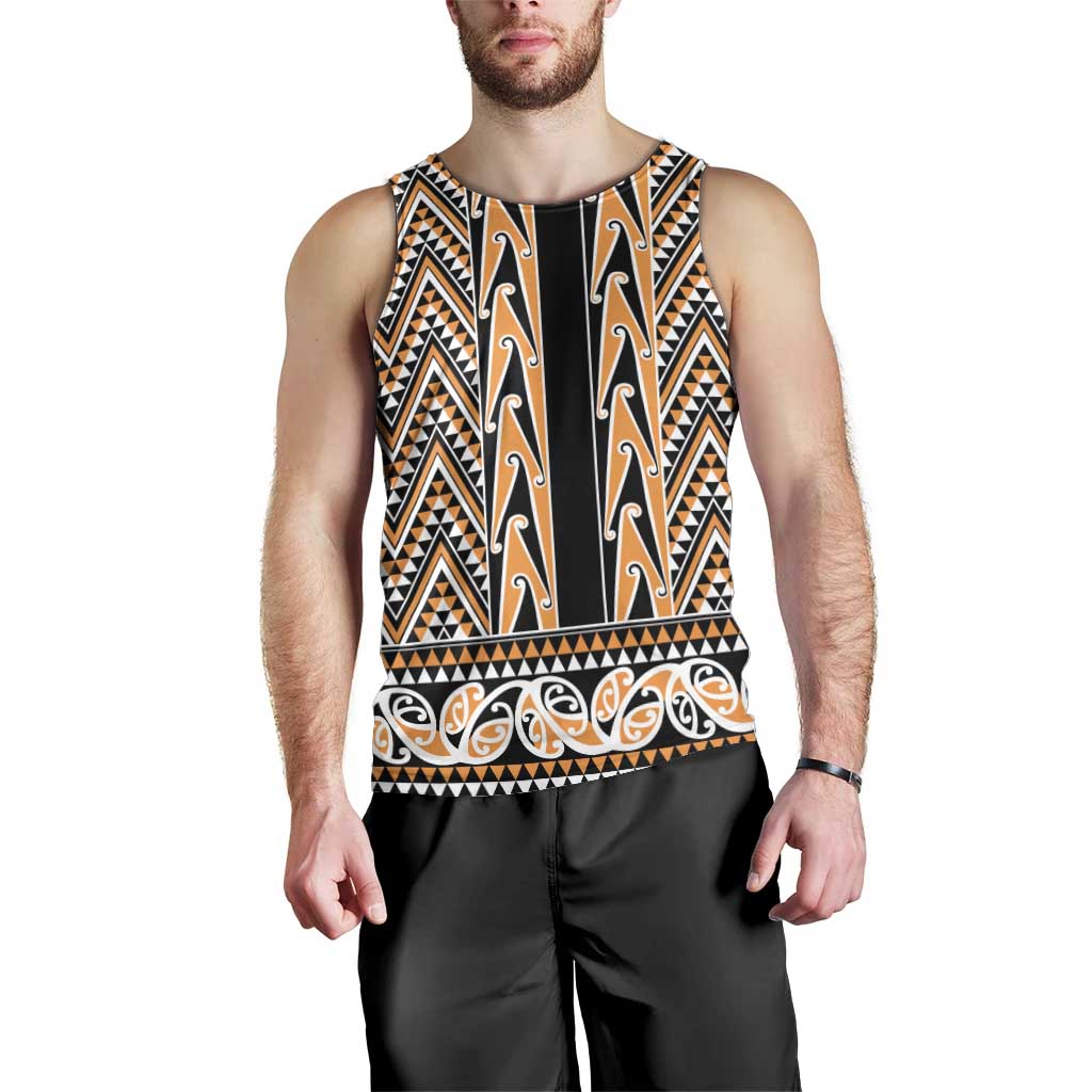 New Zealand Maori Niho Taniwha Men Tank Top Karaka Mangopare and Puhoro Pattern LT9 - Polynesian Pride