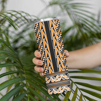 New Zealand Maori Niho Taniwha Skinny Tumbler Karaka Mangopare and Puhoro Pattern