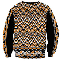 New Zealand Maori Niho Taniwha Sweatshirt Karaka Mangopare and Puhoro Pattern LT9 - Polynesian Pride