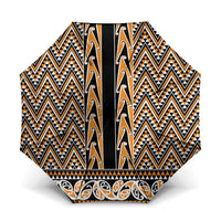 New Zealand Maori Niho Taniwha Umbrella Karaka Mangopare and Puhoro Pattern - Polynesian Pride