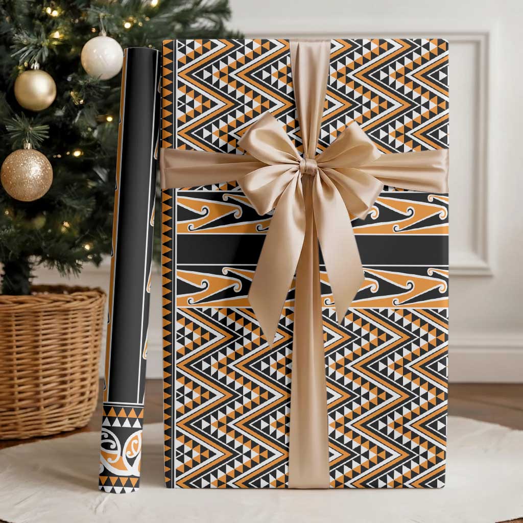New Zealand Maori Niho Taniwha Wrapping Paper Karaka Mangopare and Puhoro Pattern - Polynesian Pride