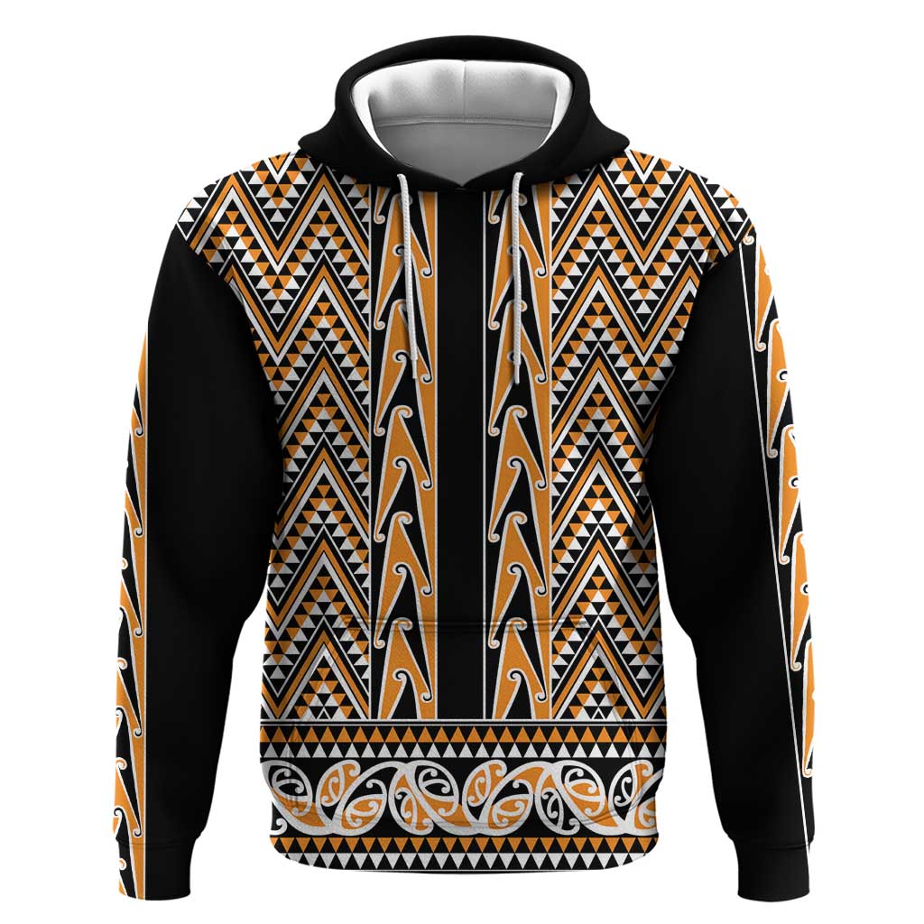 New Zealand Maori Niho Taniwha Zip Hoodie Karaka Mangopare and Puhoro Pattern