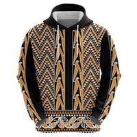 New Zealand Maori Niho Taniwha Zip Hoodie Karaka Mangopare and Puhoro Pattern