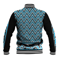 New Zealand Maori Niho Taniwha Baseball Jacket Kikorangi Mangopare and Puhoro Pattern LT9 - Polynesian Pride
