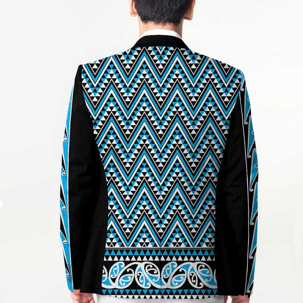 New Zealand Maori Niho Taniwha Blazer Kikorangi Mangopare and Puhoro Pattern - Polynesian Pride