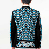 New Zealand Maori Niho Taniwha Blazer Kikorangi Mangopare and Puhoro Pattern - Polynesian Pride