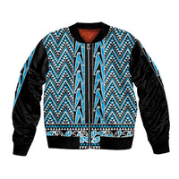 New Zealand Maori Niho Taniwha Bomber Jacket Kikorangi Mangopare and Puhoro Pattern