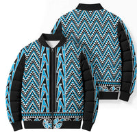 New Zealand Maori Niho Taniwha Bomber Puffer Jacket Kikorangi Mangopare and Puhoro Pattern - Polynesian Pride