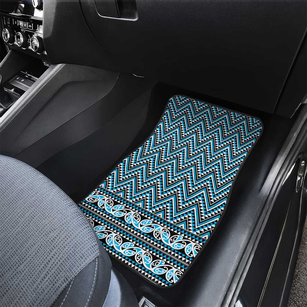 New Zealand Maori Niho Taniwha Car Mats Kikorangi Mangopare and Puhoro Pattern