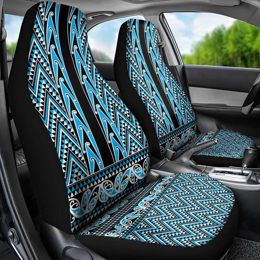New Zealand Maori Niho Taniwha Car Seat Cover Kikorangi Mangopare and Puhoro Pattern