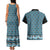 New Zealand Maori Niho Taniwha Couples Matching Tank Maxi Dress and Hawaiian Shirt Kikorangi Mangopare and Puhoro Pattern