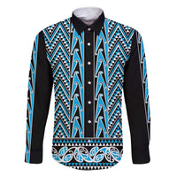 New Zealand Maori Niho Taniwha Family Matching Long Sleeve Bodycon Dress and Hawaiian Shirt Kikorangi Mangopare and Puhoro Pattern