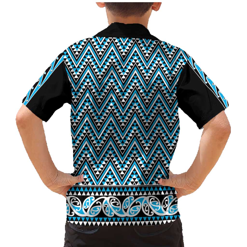New Zealand Maori Niho Taniwha Family Matching Mermaid Dress and Hawaiian Shirt Kikorangi Mangopare and Puhoro Pattern
