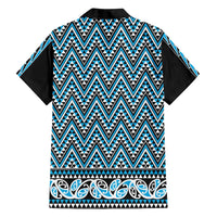 New Zealand Maori Niho Taniwha Family Matching Puletasi and Hawaiian Shirt Kikorangi Mangopare and Puhoro Pattern