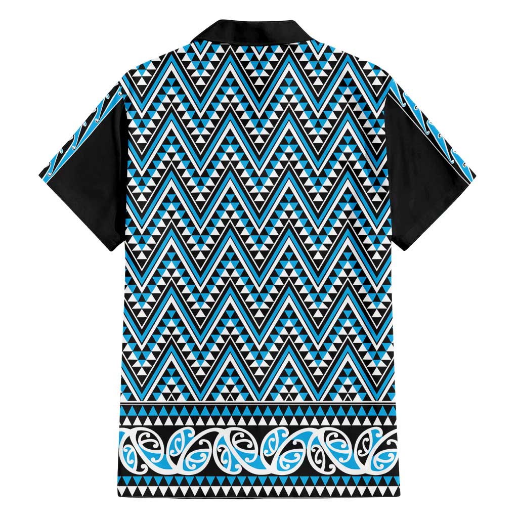 New Zealand Maori Niho Taniwha Hawaiian Shirt Kikorangi Mangopare and Puhoro Pattern LT9 - Polynesian Pride