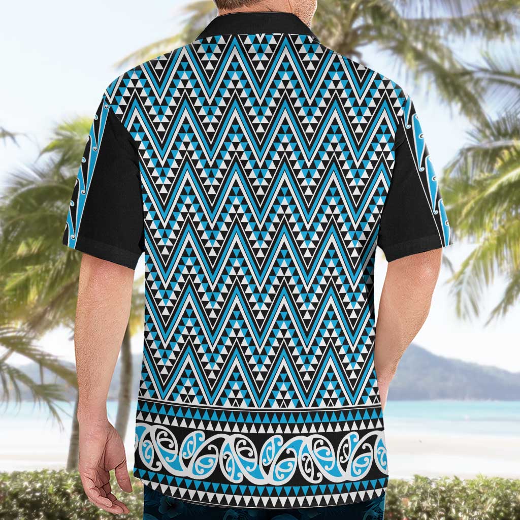 New Zealand Maori Niho Taniwha Hawaiian Shirt Kikorangi Mangopare and Puhoro Pattern LT9 - Polynesian Pride