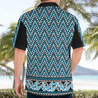 New Zealand Maori Niho Taniwha Hawaiian Shirt Kikorangi Mangopare and Puhoro Pattern LT9 - Polynesian Pride