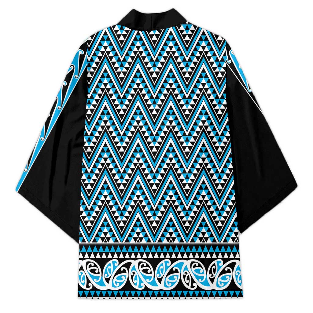 New Zealand Maori Niho Taniwha Kimono Kikorangi Mangopare and Puhoro Pattern - Polynesian Pride