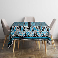 New Zealand Maori Niho Taniwha Tablecloth Kikorangi Mangopare and Puhoro Pattern