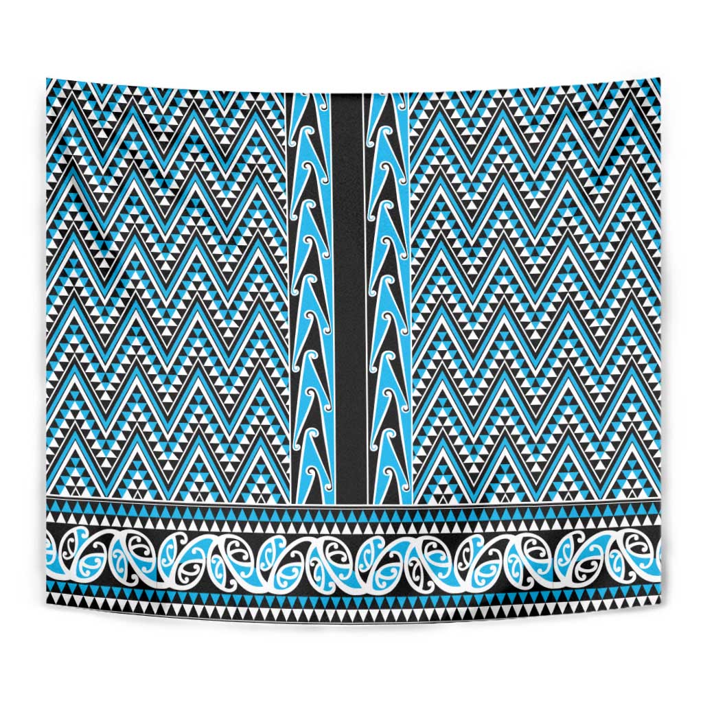 New Zealand Maori Niho Taniwha Tapestry Kikorangi Mangopare and Puhoro Pattern