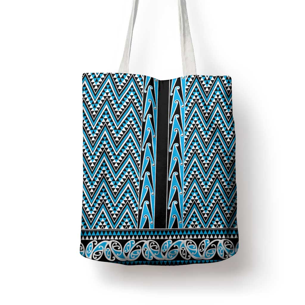 New Zealand Maori Niho Taniwha Tote Bag Kikorangi Mangopare and Puhoro Pattern - Polynesian Pride