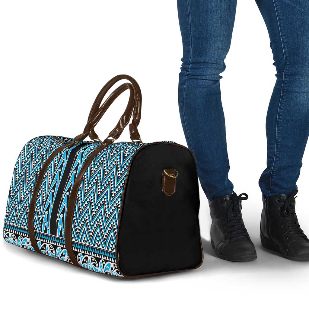 New Zealand Maori Niho Taniwha Travel Bag Kikorangi Mangopare and Puhoro Pattern - Polynesian Pride