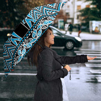 New Zealand Maori Niho Taniwha Umbrella Kikorangi Mangopare and Puhoro Pattern - Polynesian Pride