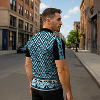 New Zealand Maori Niho Taniwha Zipper Polo Shirt Kikorangi Mangopare and Puhoro Pattern - Polynesian Pride