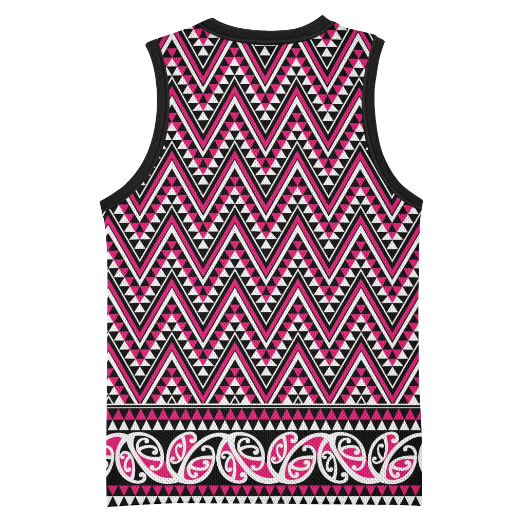 New Zealand Maori Niho Taniwha Basketball Jersey Mawhero Mangopare and Puhoro Pattern - Polynesian Pride