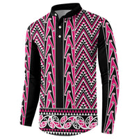 New Zealand Maori Niho Taniwha Button Sweatshirt Mawhero Mangopare and Puhoro Pattern LT9 - Polynesian Pride