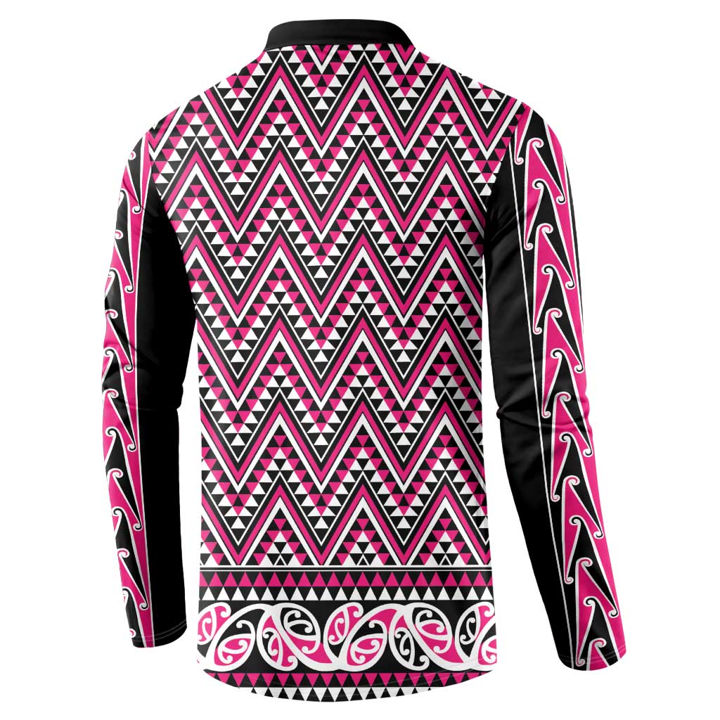 New Zealand Maori Niho Taniwha Button Sweatshirt Mawhero Mangopare and Puhoro Pattern LT9 - Polynesian Pride
