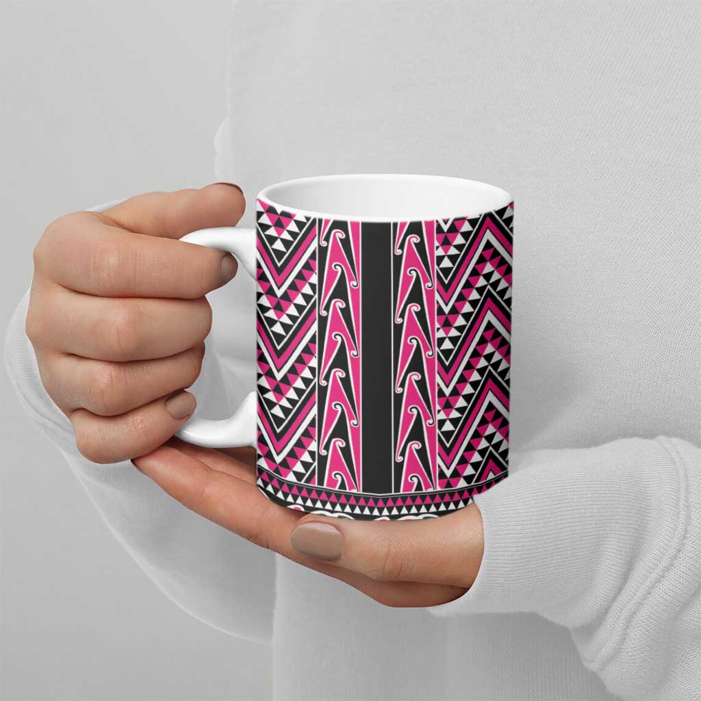 New Zealand Maori Niho Taniwha Ceramic Mug Mawhero Mangopare and Puhoro Pattern - Polynesian Pride