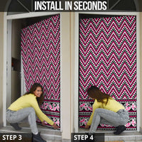 New Zealand Maori Niho Taniwha Door Cover Mawhero Mangopare and Puhoro Pattern - Polynesian Pride