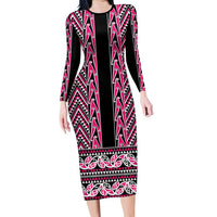 New Zealand Maori Niho Taniwha Family Matching Long Sleeve Bodycon Dress and Hawaiian Shirt Mawhero Mangopare and Puhoro Pattern