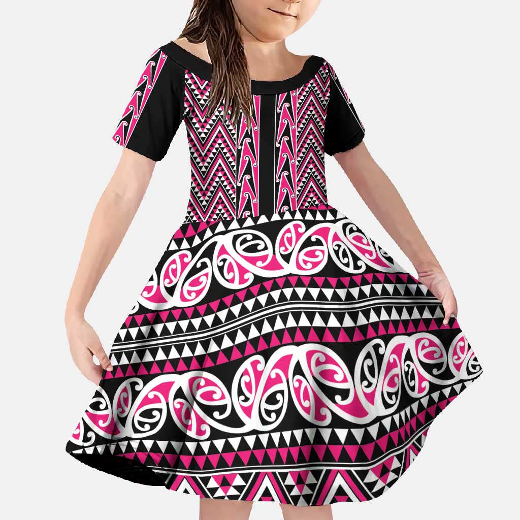 New Zealand Maori Niho Taniwha Family Matching Off Shoulder Maxi Dress and Hawaiian Shirt Mawhero Mangopare and Puhoro Pattern