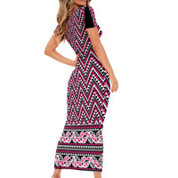 New Zealand Maori Niho Taniwha Family Matching Short Sleeve Bodycon Dress and Hawaiian Shirt Mawhero Mangopare and Puhoro Pattern