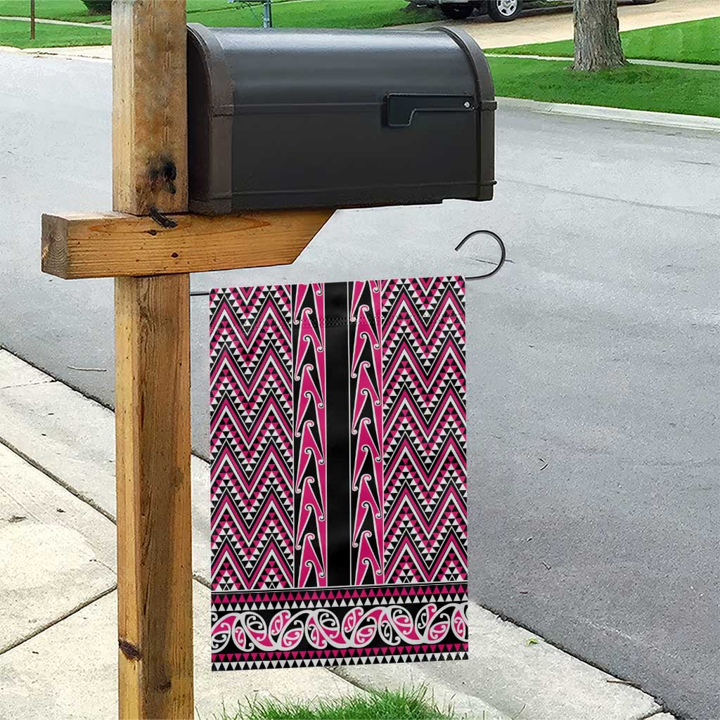 New Zealand Maori Niho Taniwha Garden Flag Mawhero Mangopare and Puhoro Pattern