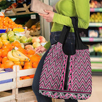 New Zealand Maori Niho Taniwha Grocery Bag Mawhero Mangopare and Puhoro Pattern